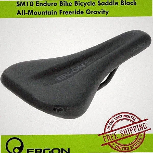 Ergon SM10 Enduro Bike Bicycle Saddle Black All-Mountain Freeride Gravity